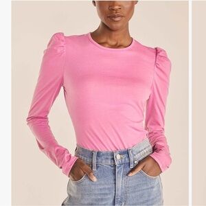 Rebecca Taylor Pink Mauve Mutton Puff Sleeve Top